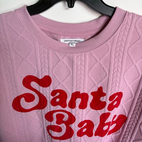 SANTA BABY - CHRISTMAS SWEATSHIRT - PINK/RED - XL - Picture 1 of 5